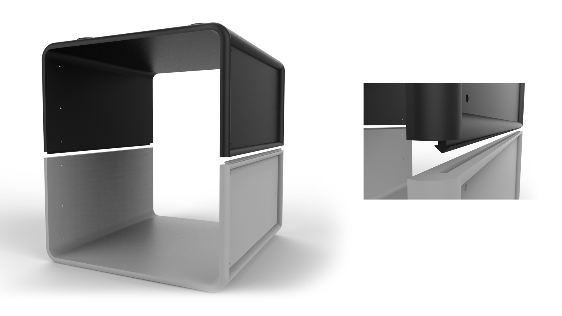 Injection moulded tongue and groove snapfit