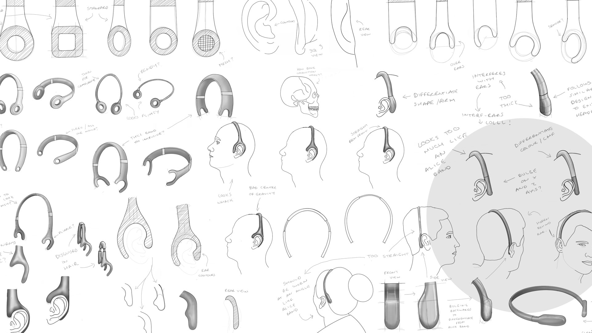 Bone headphones sketches