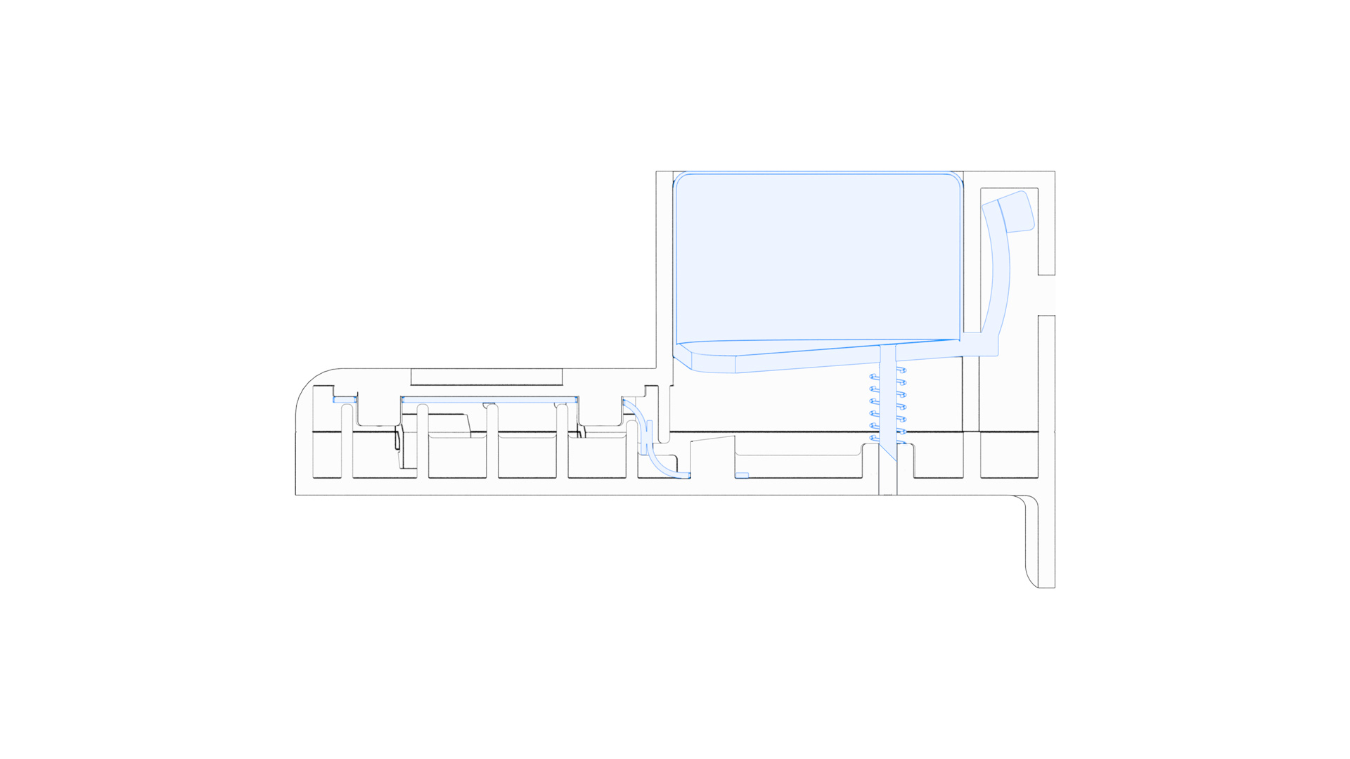 Cutaway CAD section of Catch HIV detector