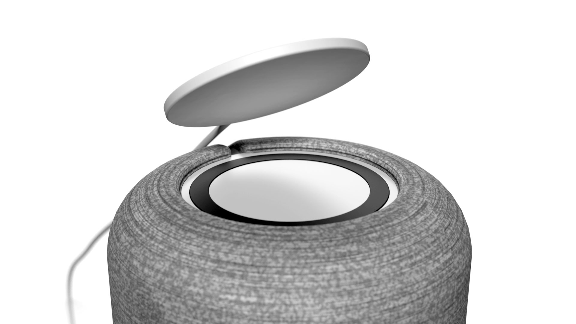 Gloo detail view of wireless charging on smart speaker