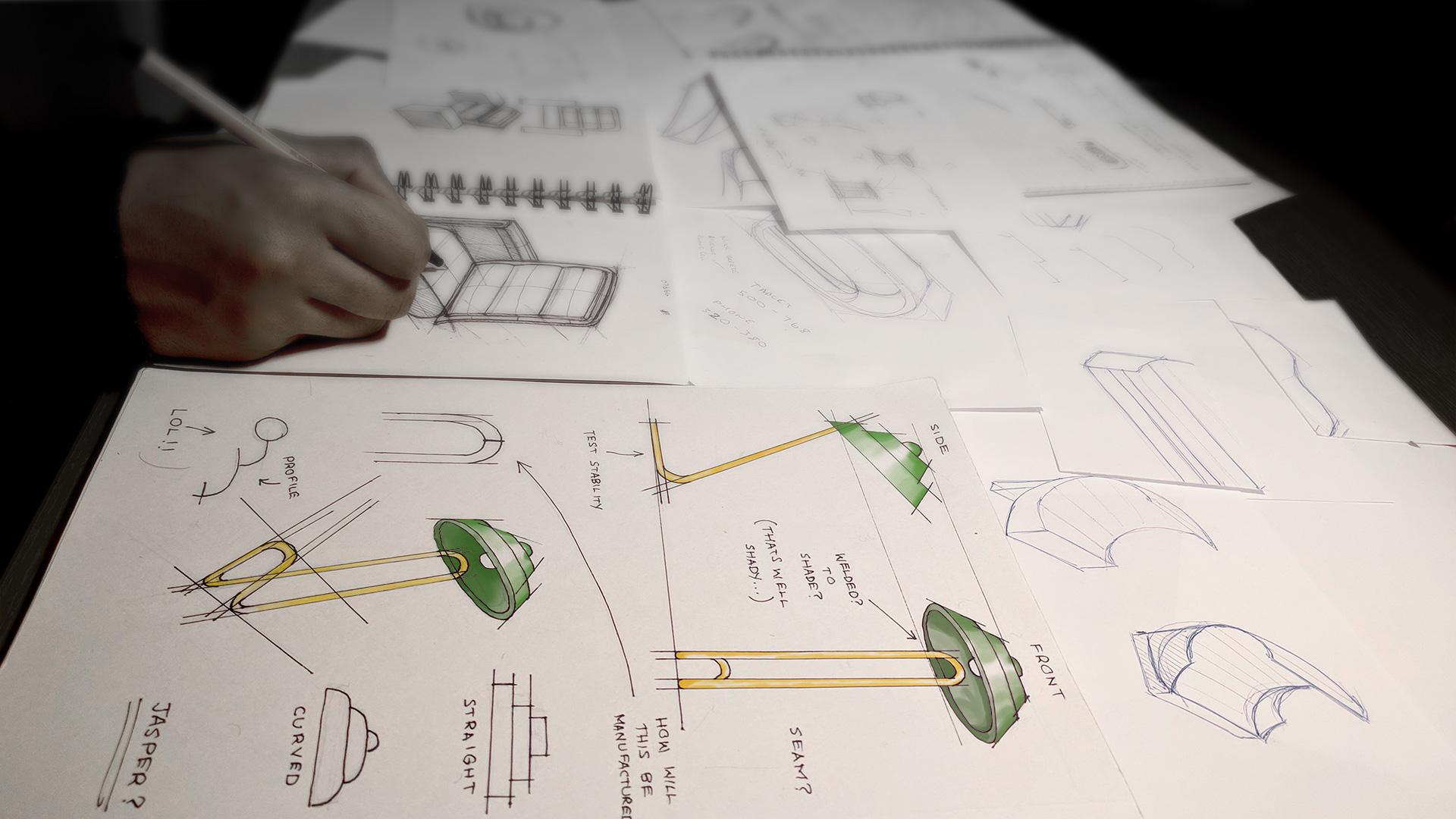 Sketch of london tube lamp